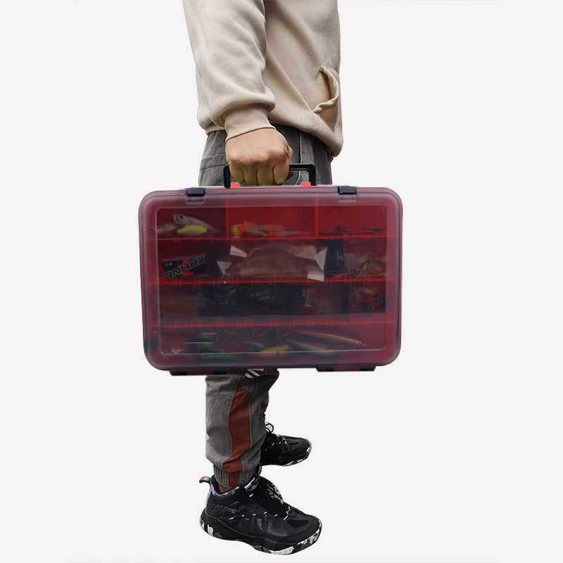 Fishing tackle box for lures and hooks