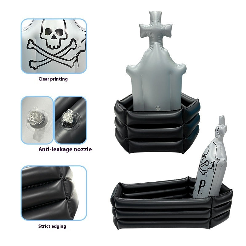 Halloween Inflatable Skull Tombstone Ice Bar