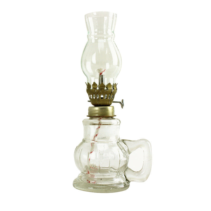 Vintage Glass Oil Lamp – Classic Decorative Firelight Lantern